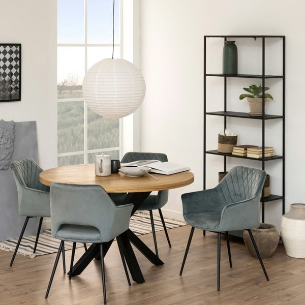 Furniture To Go Newcastle Tall Bookcase with 5 Shelves in Matt Black