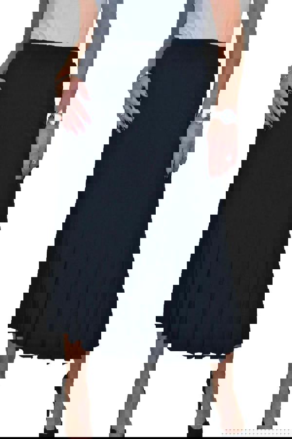 Paulo Due Women's 32" Soft Pleated Panel Midi Skirt