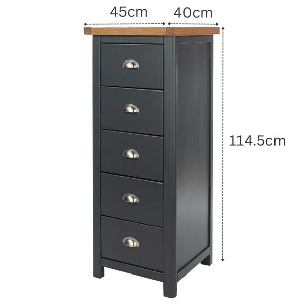 Core Products Dunkeld 5-Drawer Narrow Chest of Drawers