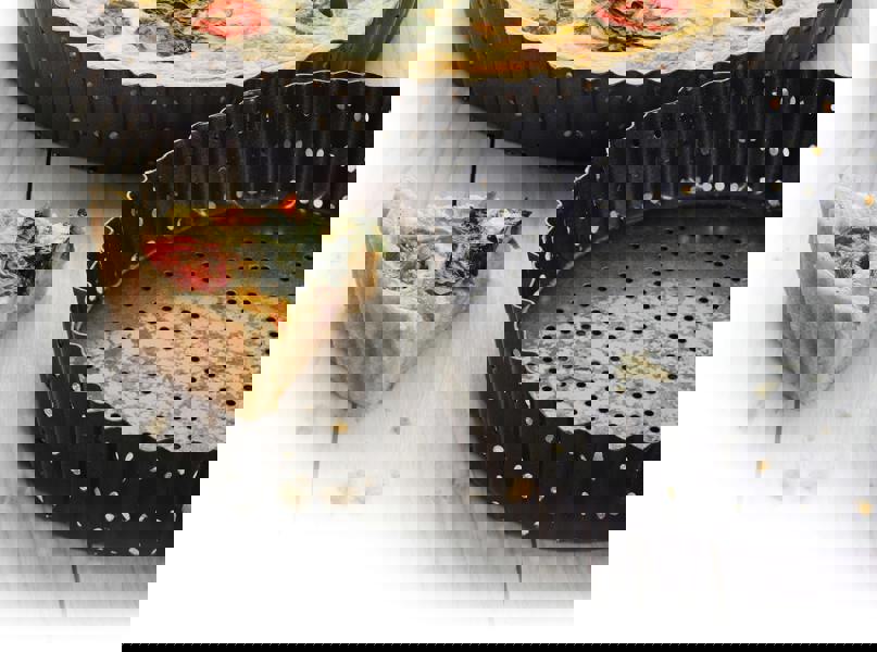 MasterClass 3pc Crusty Bake Non-Stick Bakeware Set with 30cm Flan/Quiche Tin, 32cm Pizza Tray and 39cm Baking Tray