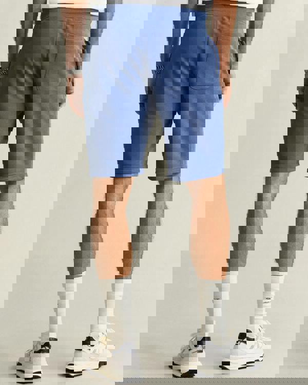 GANT Regular Fit Shield Logo Sweat Shorts - 442 Vintage Blue