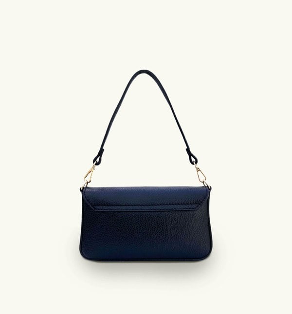 Apatchy London The Munro Leather Shoulder Bag - Navy