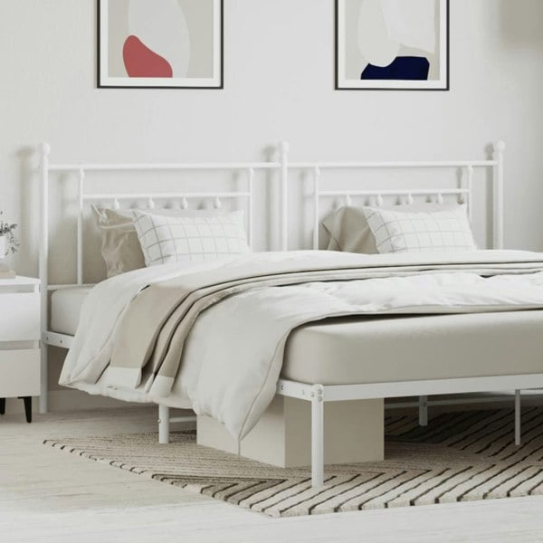 Berkfield Metal Headboard White 200 cm