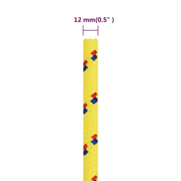Berkfield Boat Rope Yellow 12 mm 250 m Polypropylene