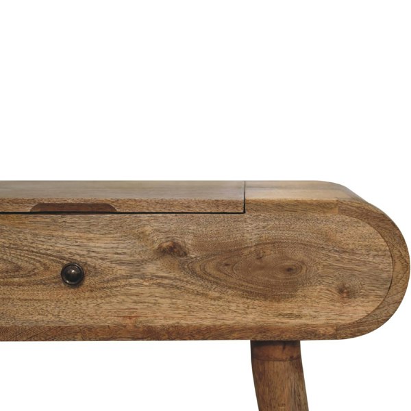 Artisan Furniture Solid Wood Mini Oak-ish Round Dressing Table