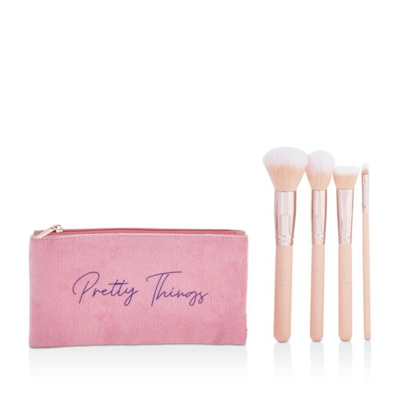 Q-KI Brush Collection Set - Blusher, Powder, Blending, Eyeshadow Brush, Cosmetic Bag