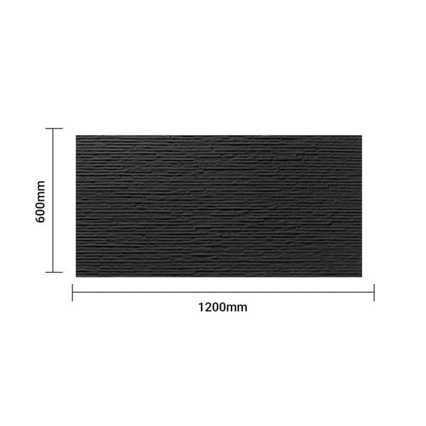 ENER-J Textured Midnight Ridge stone Sheet Size:1200 x 600 x 4 mm (Pack of 2)