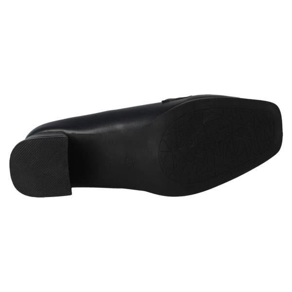 Spot On Ladies Spot On Buckle Detailed Slip On Mid Heel Court Shoe F90154