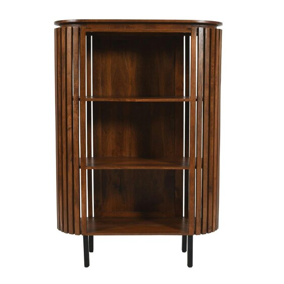 Wyld Haus Birmingham Slatted Mango Wood Display Bookcase