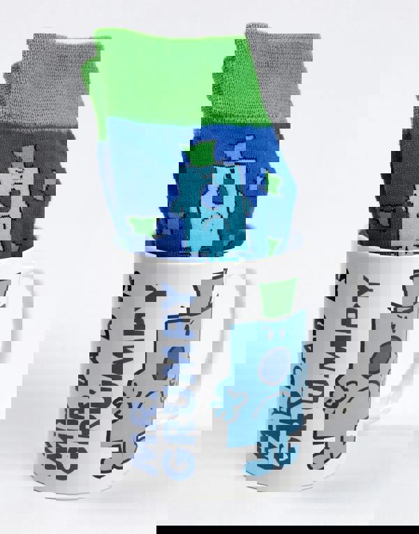 Mr. Men Mens Blue Mr Grumpy Mug and Sock Gift Set (One Size)