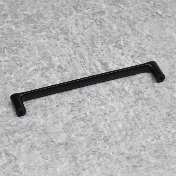 Handle & Home 160mm Matt Black Bevelled Edge D Bar Handle