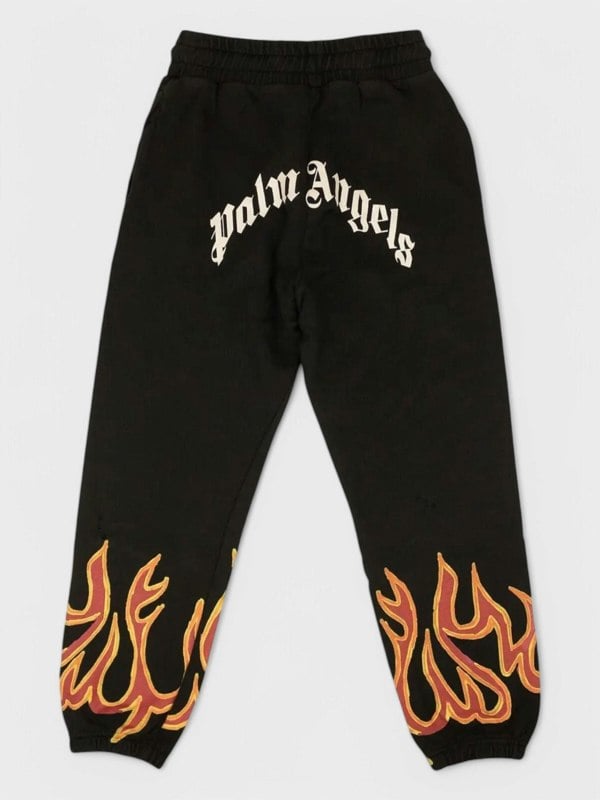 Palm Angels Gd Graffiti Flames Sweatpants Black/Red - Supplied FashionPALM ANGELS