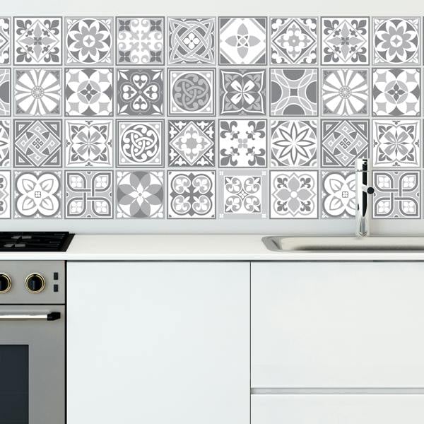 WT1531 - Purbeck Stone Tiles Wall Stickers - 15 cm x 15 cm - 24 pcs.