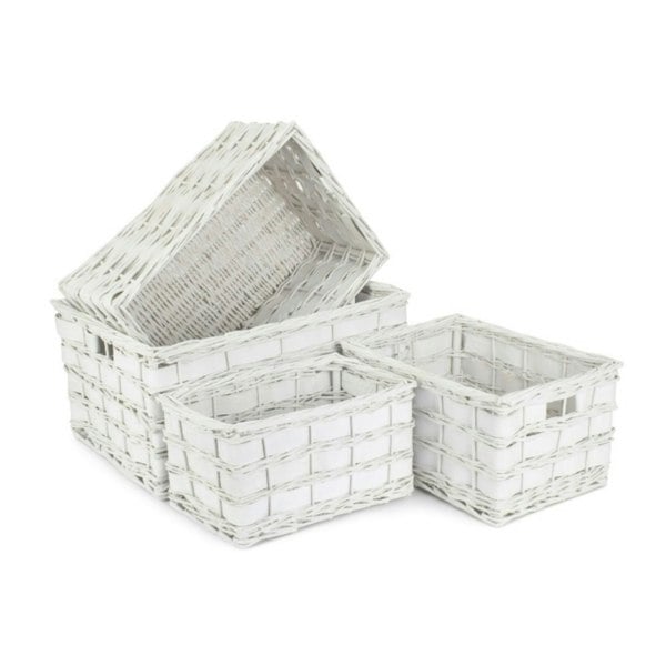 Unlined White Scandi Storage Basket