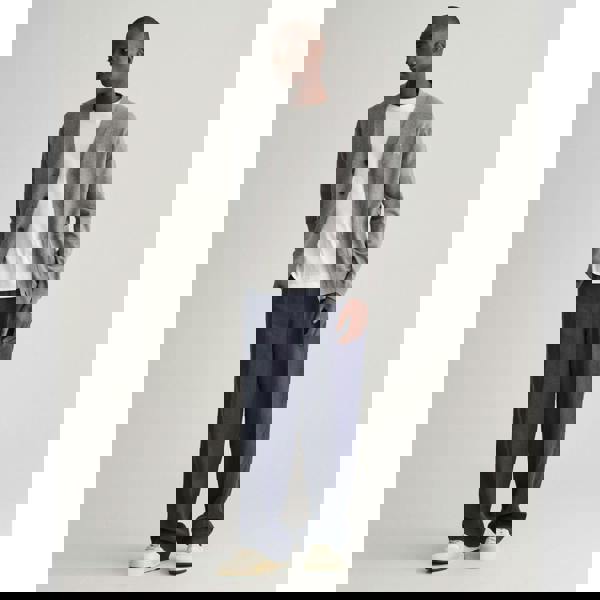 Gant Mens Classic Cotton V Neck Sweatshirt - Grey - 