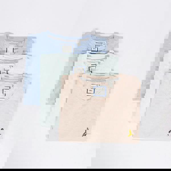 Brave Soul Light Blue 3-Pack Crew Neck T-Shirts with Contrast Piping - Light Blue Image 1