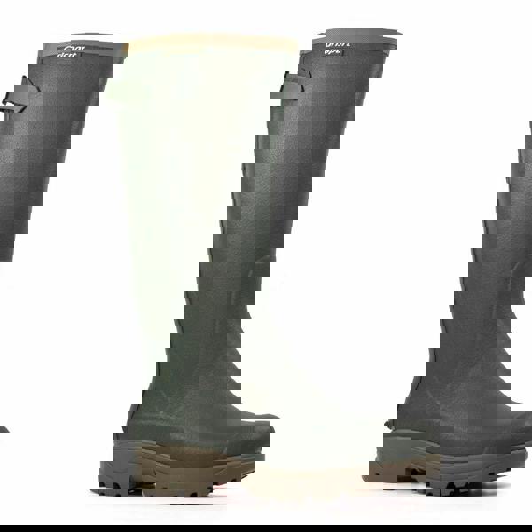 GriSport Stream Mens/Womens Neoprene Fishing Hunting Farm Wellies Boots, image showing a sturdy, waterproof green wellington boot designed for outdoor activities.