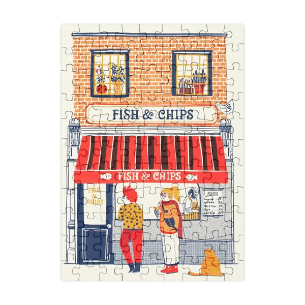 Happily Puzzles Fish & Chips - 99 Piece Mini Jigsaw Puzzle