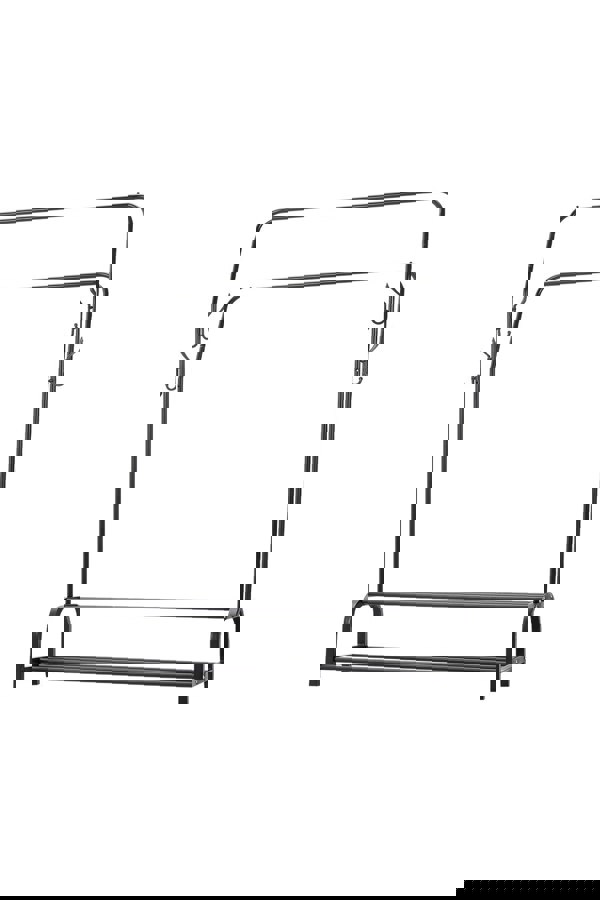 Living and Home Metal Clothes Rack Freestanding Double-Rod Cloak Rack