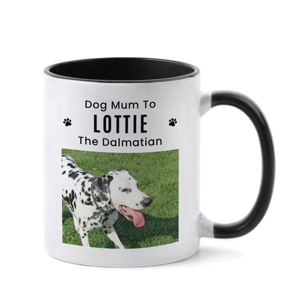 Personalised Memento Company Personalised Pet Photo Upload Black Handled Mug