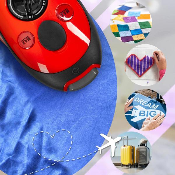 Duronic SI2 RD Mini Travel Steam Iron 375W Red 50ml Variable Temperature for Holidays Quilting & Crafts