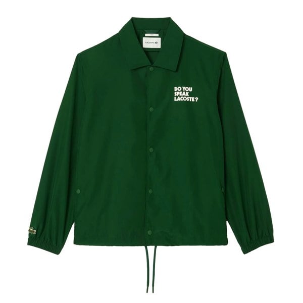 Lacoste Mens Ripstop Lightweight Coach Jacket - Green