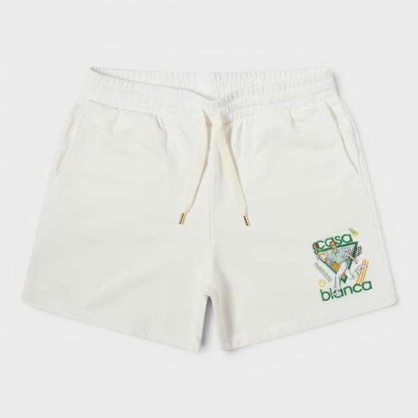 Casablanca Le Jeu Embroidered Sweatshort Off White