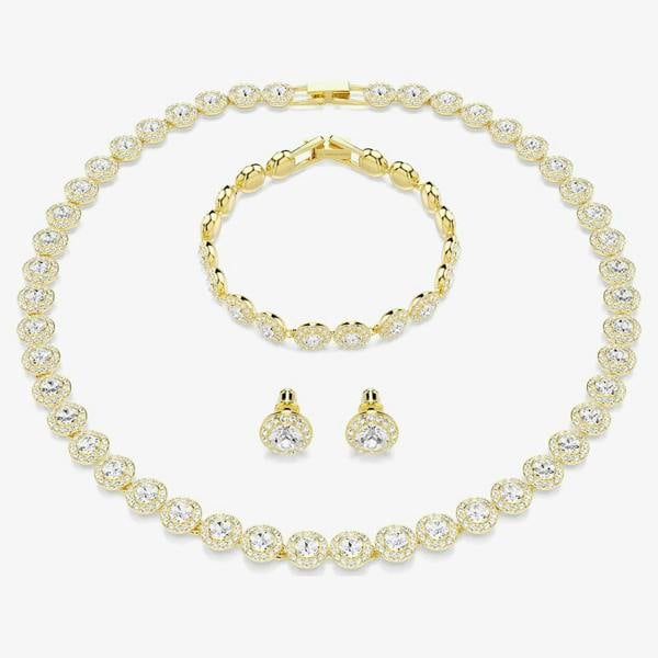 Swarovski Una Angelic Gold Tone Plated White Crystal Jewellery Set 5750619