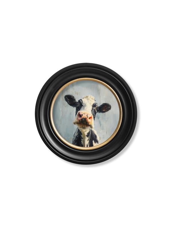 Exceptional Art The Curious Cow - Oxford round frame