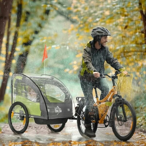 Baby Bike Trailer Cover, Anti Dust Rain Snow, Cold Wind, 76 x 61 x 61 cm - Clear