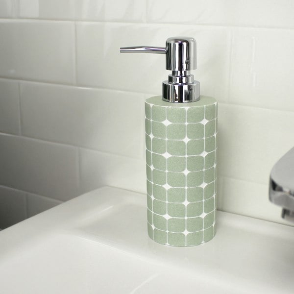 Showerdrape Mosaica Pistachio Green Liquid Soap Dispenser