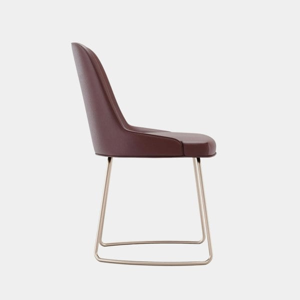 Domkapa Desna Natural Leather Dining Chair with Rose Gold Base