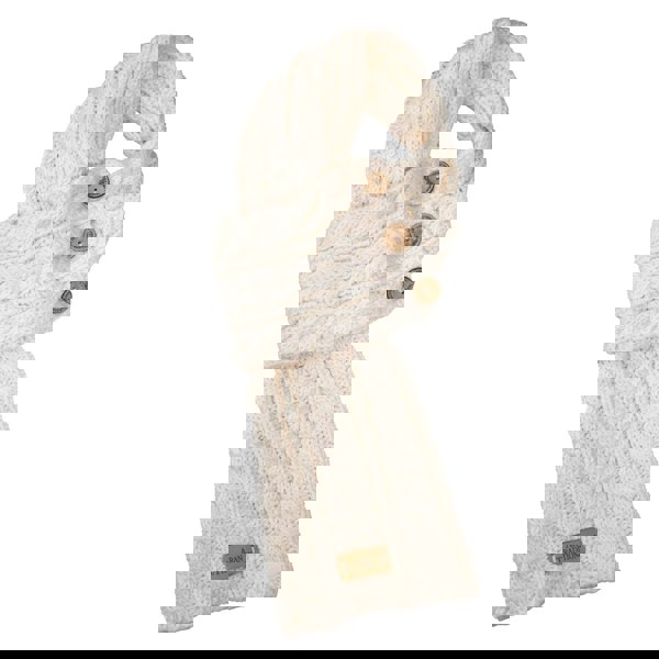 Aran Cable Button Wrap Scarf 