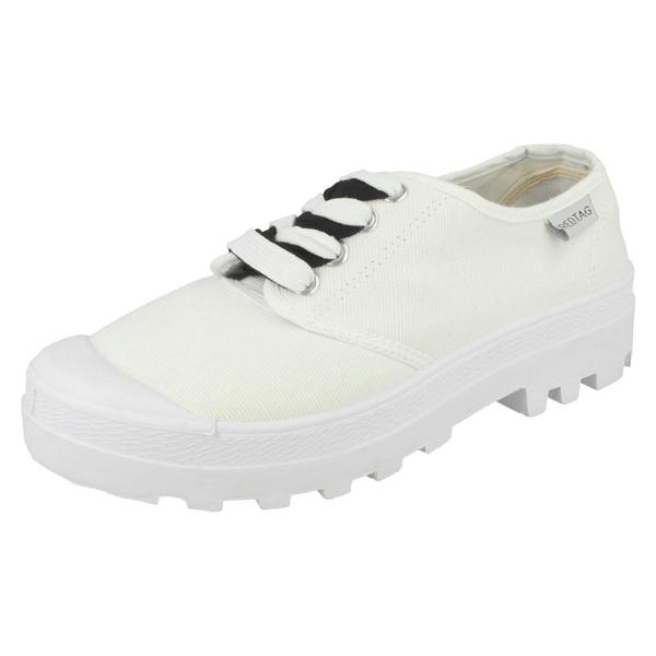 Red:Tag Ladies Red Tag Flat Lace Up Trainers