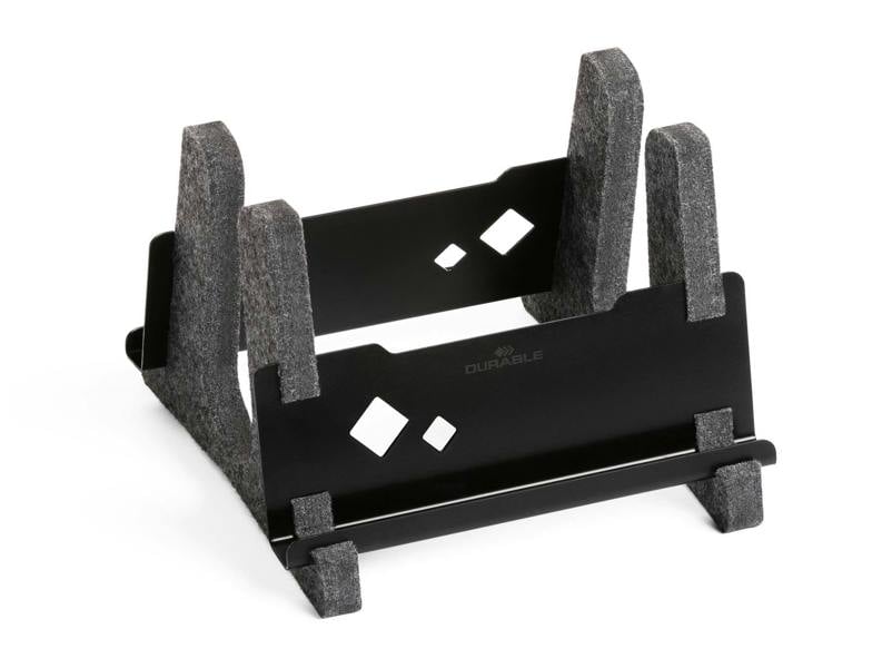Durable Recycled Felt Vertical Laptop Stand Dock | Space Saving 3-in-1 Holder