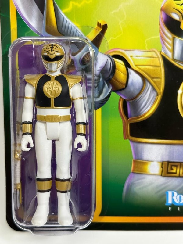 Re Action Figure Super 7 White Ranger Mighty Morphin Power Rangers 3.75 Inch Re Action Super7