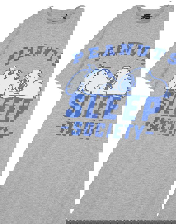 Peanuts Snoopy Womens Grey Sleep Society Short Sleeve Nightdress