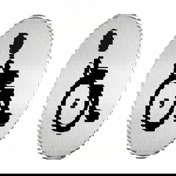 Durable Adhesive Disabled WC Symbol Bathroom Toilet Sign | Stainless Steel