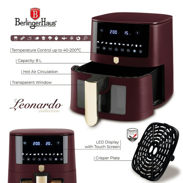 Berlinger Haus Air Fryer 8L Berlinger Haus BH-9606 Leonardo Collection