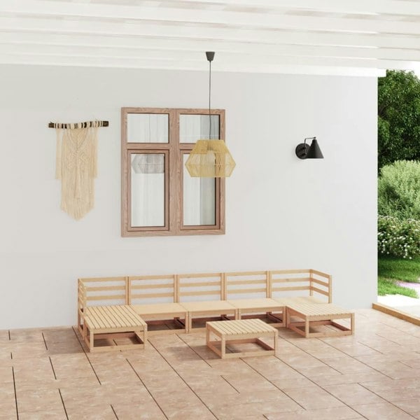Berkfield 8 Piece Garden Lounge Set Solid Wood Pine