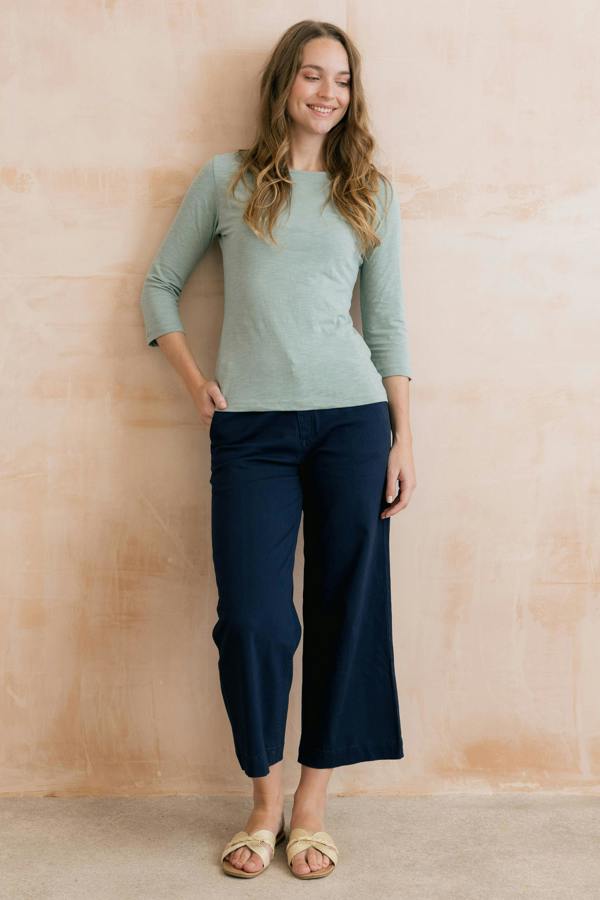 Lily & Me Isla Stretch Twill Crop Trousers Navy