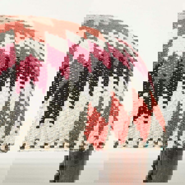 HOMESCAPES Manila Handwoven Kilim Footstool