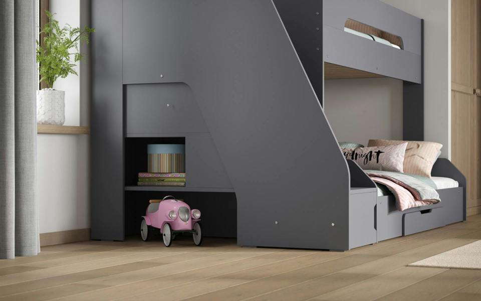 Flair Slick Staircase Triple Bunk Bed