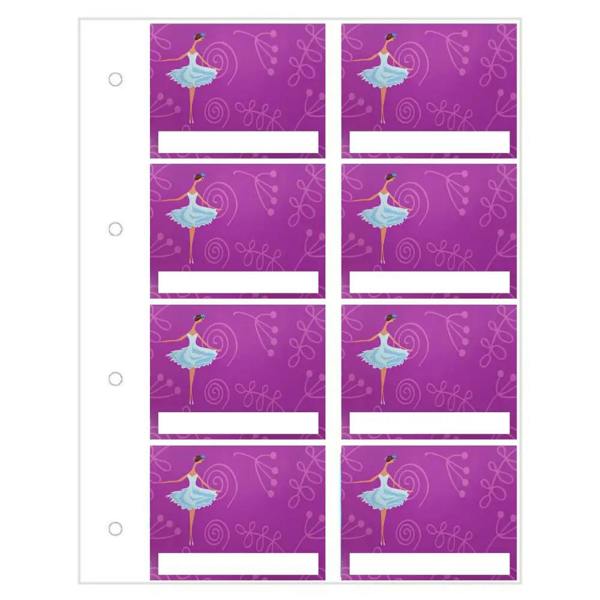 Purple ballerina name tags for Proud Moments Original Medal Holder