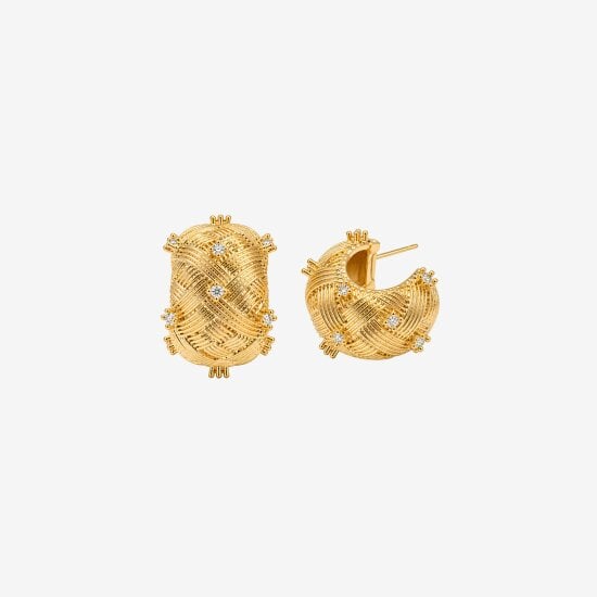 Uchi & Soto Kin Woven Stone Hoop Earrings