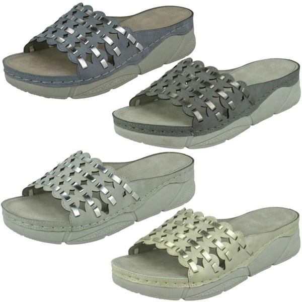 Spot On Ladies Spot On Mid Wedge Mules F10945