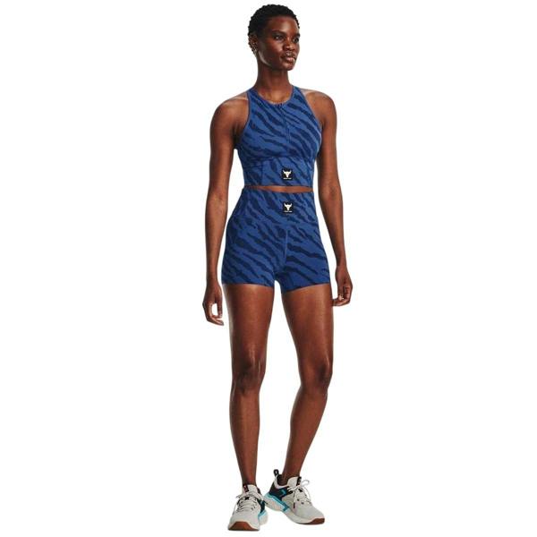 Under Armour Womens/Ladies Project Rock High Rise Shorts - Blue Mirage - 