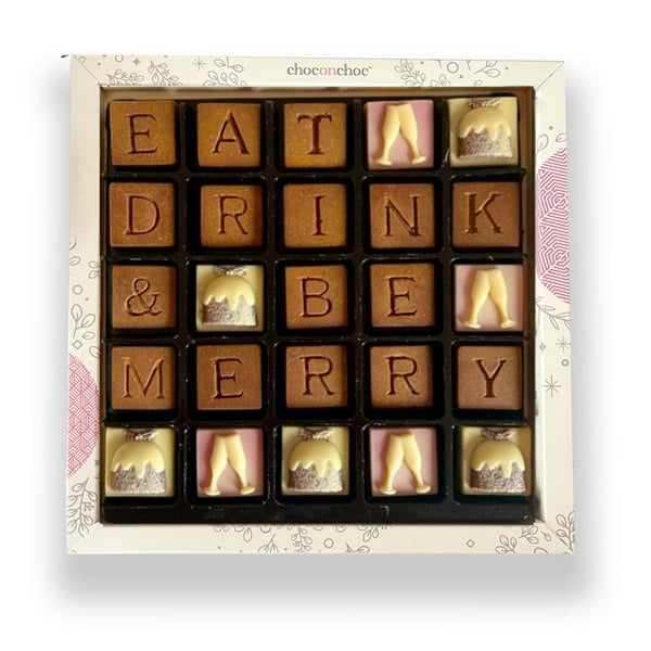 CHOC ON CHOC Eat, Drink & Be Merry Chocolate Message Box