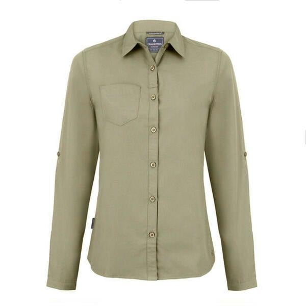 Craghoppers Womens/Ladies Expert Kiwi Long-Sleeved Shirt - Pebble - 