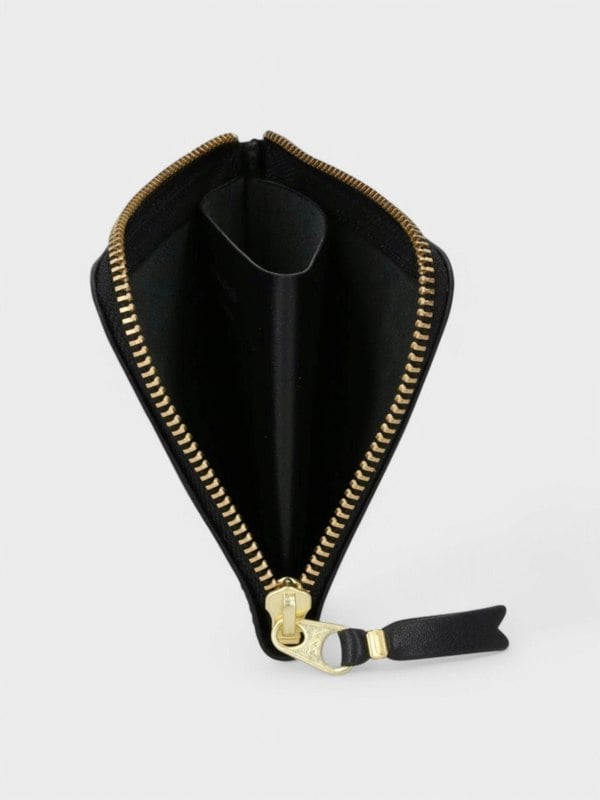 Comme Des Garcons Wallet Zip Round Black Calf Leather - Supplied FashionCDG